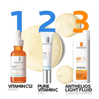 La Roche - Posay Pure 12% Vitamin C Serum For Face With Hyaluronic Acid & Salicylic Acid, Hydrating Face Serum, Boost Radiance & Reduce Wrinkles, 2 Formulas for Normal or Oily Skin Control - 7DAY'S