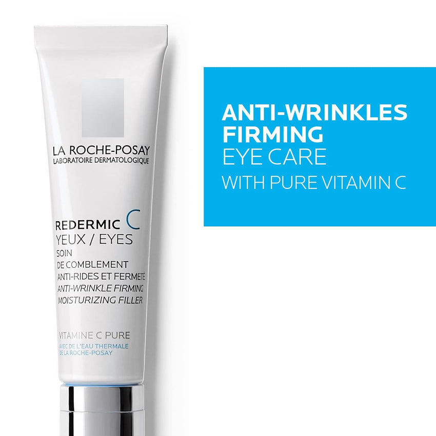 La Roche - Posay Redermic C Pure Vitamin C Eye Cream with Hyaluronic Acid to Reduce Wrinkles for Anti - Aging Effect, 0.5 Fl Oz (Pack of 1) - 7DAY'S