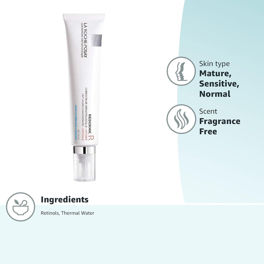 La Roche - Posay Redermic R Anti Aging Retinol Cream, Reduces Wrinkles, Fine Lines, and Age Spots with Pure Retinol Face Cream, 1 Fl Oz - 7DAY'S
