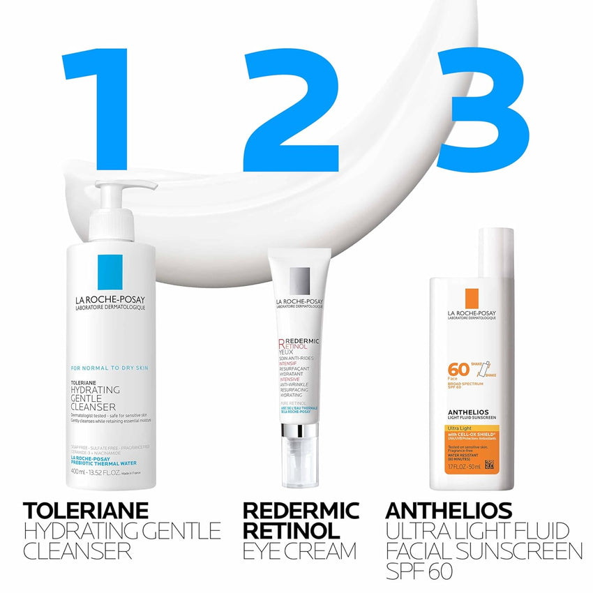 La Roche - Posay Redermic R Eyes Retinol Eye Cream, Anti - Aging Eye Cream to Reduce Wrinkles and Dark Circles With Pure Retinol and Caffeine, 0.5 Fl Oz (Pack of 1) - 7DAY'S