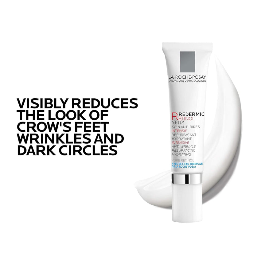 La Roche - Posay Redermic R Eyes Retinol Eye Cream, Anti - Aging Eye Cream to Reduce Wrinkles and Dark Circles With Pure Retinol and Caffeine, 0.5 Fl Oz (Pack of 1) - 7DAY'S