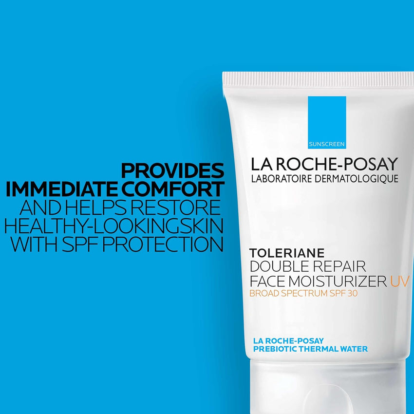 La Roche - Posay Toleriane Double Repair UV SPF Moisturizer for Face, Daily Facial Moisturizer with Sunscreen SPF 30, Niacinamide and Glycerin, Oil Free, Moisturizing Sun Protection - 7DAY'S
