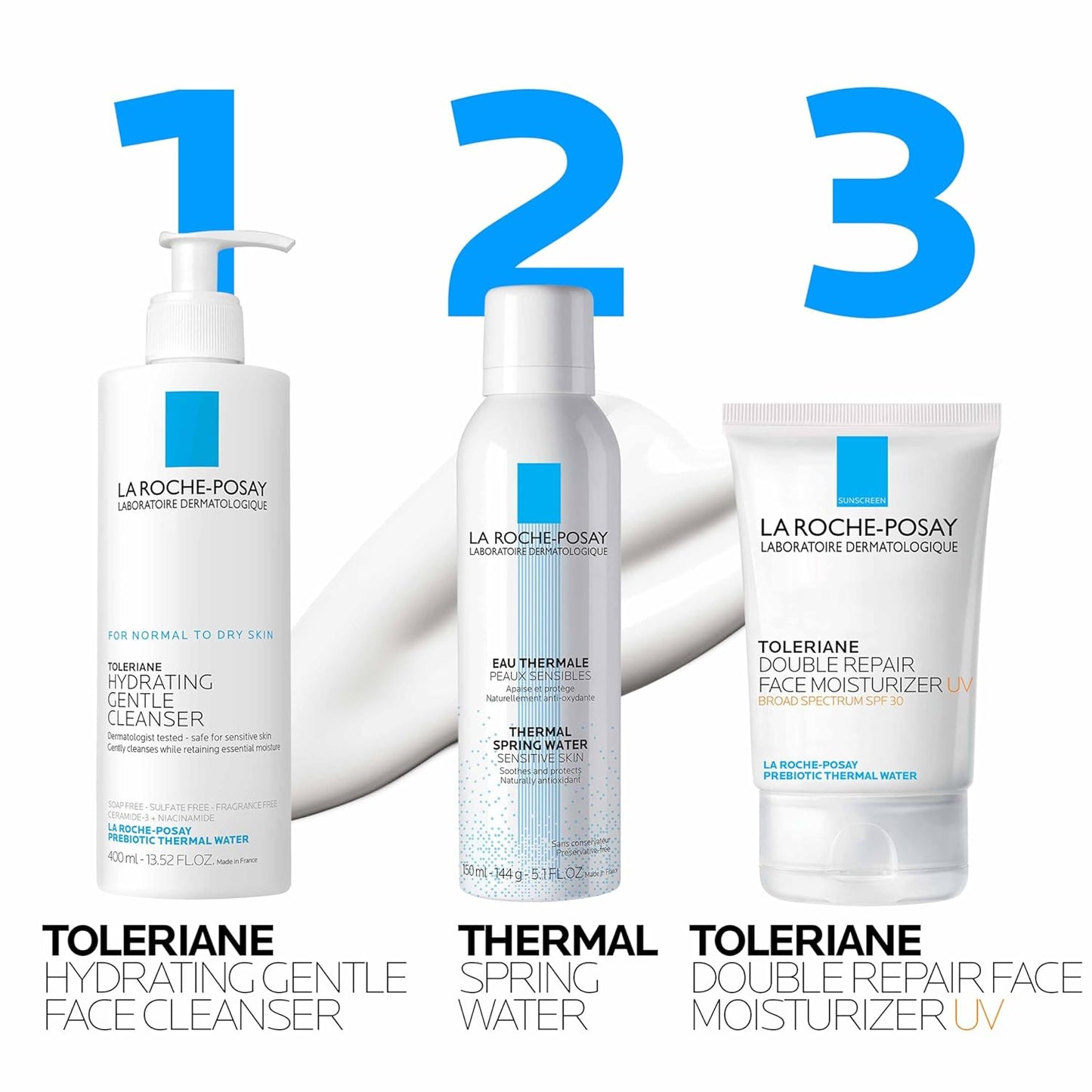 La Roche - Posay Toleriane Double Repair UV SPF Moisturizer for Face, Daily Facial Moisturizer with Sunscreen SPF 30, Niacinamide and Glycerin, Oil Free, Moisturizing Sun Protection - 7DAY'S