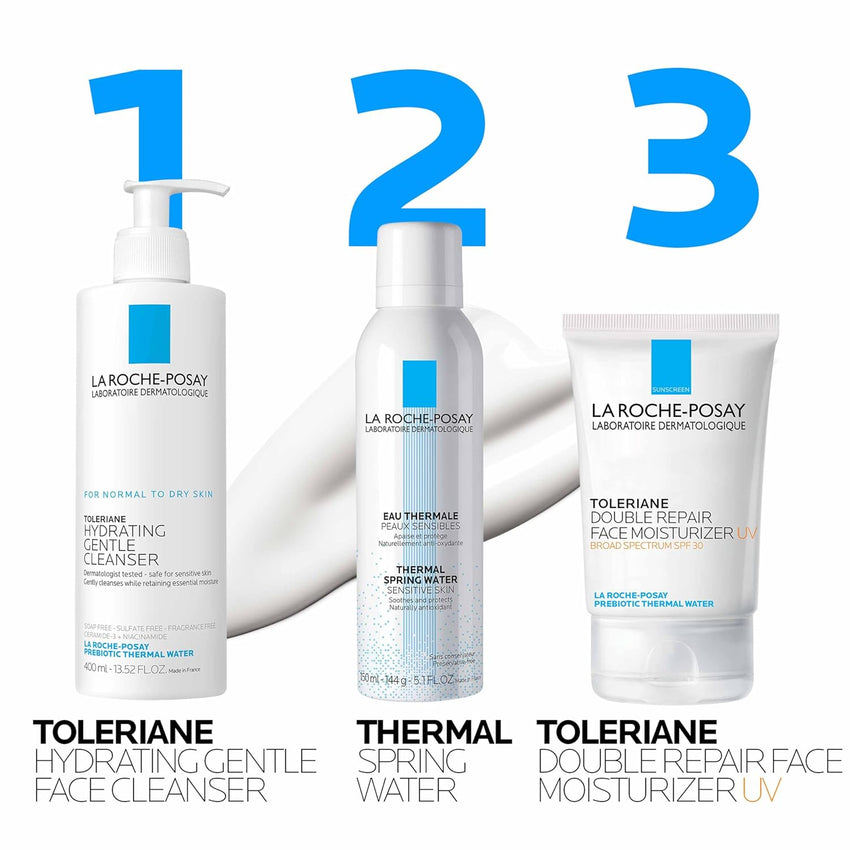 La Roche - Posay Toleriane Double Repair UV SPF Moisturizer for Face, Daily Facial Moisturizer with Sunscreen SPF 30, Niacinamide and Glycerin, Oil Free, Moisturizing Sun Protection - 7DAY'S