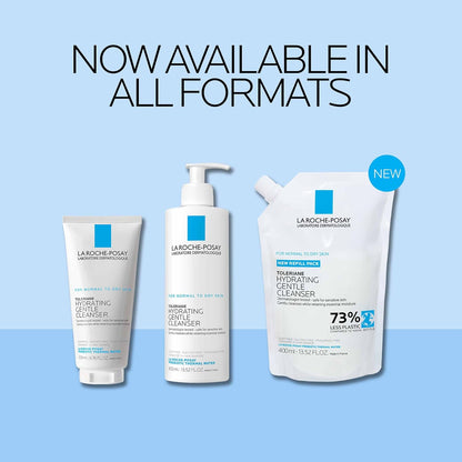 La Roche - Posay Toleriane Hydrating Gentle Face Cleanser, Hydrating Facial Cleanser With Niacinamide + Ceramides, Daily Face Wash For Dry Skin To Normal Skin, Sensitive Skin Tested, Fragrance Free - 7DAY'S