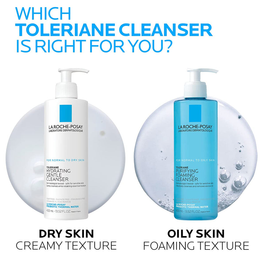 La Roche - Posay Toleriane Purifying Foaming Facial Cleanser, Oil Free Face Wash for Women & Men with Niacinamide + Ceramides, Pore Cleanser Safe For Sensitive Skin, Won’t Dry Out Skin, Soap Free - 7DAY'S