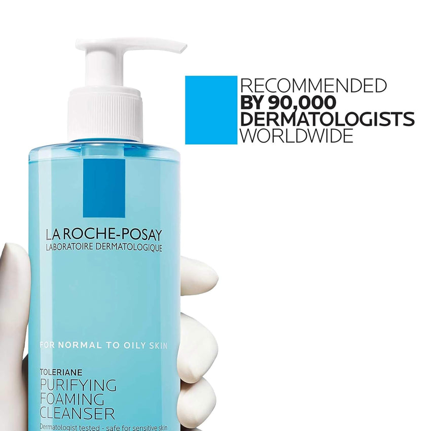 La Roche - Posay Toleriane Purifying Foaming Facial Cleanser, Oil Free Face Wash for Women & Men with Niacinamide + Ceramides, Pore Cleanser Safe For Sensitive Skin, Won’t Dry Out Skin, Soap Free - 7DAY'S