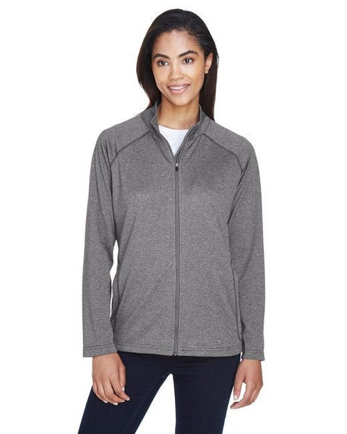 Ladies' Stretch Tech-Shell® Compass Full-Zip - DK GREY HEATHER - S