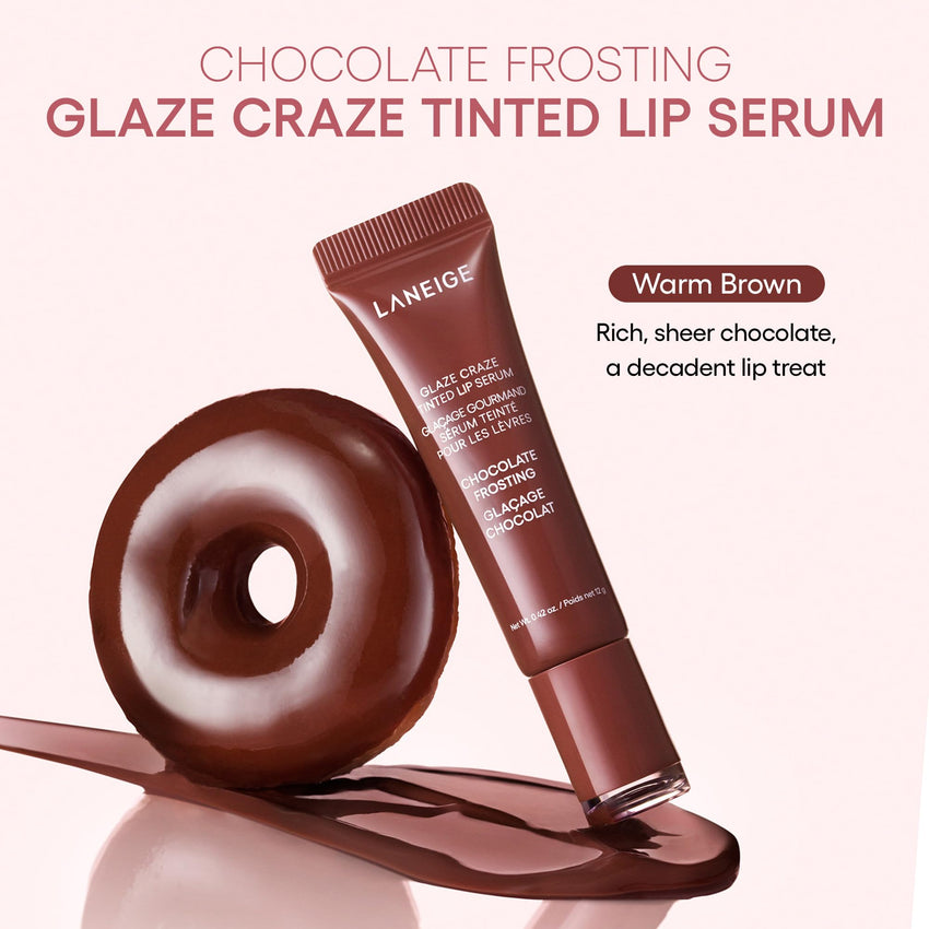 LANEIGE Glaze Craze Tinted Lip Serum: Hydrating Lip Serum for Glossy, Nourished Lips with Plumping Polypeptides - 7DAY'S