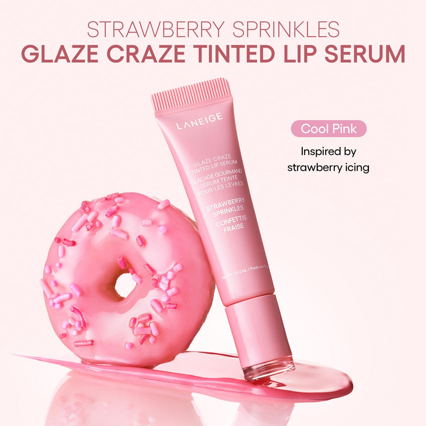 LANEIGE Glaze Craze Tinted Lip Serum: Hydrating Lip Serum for Glossy, Nourished Lips with Plumping Polypeptides - 7DAY'S