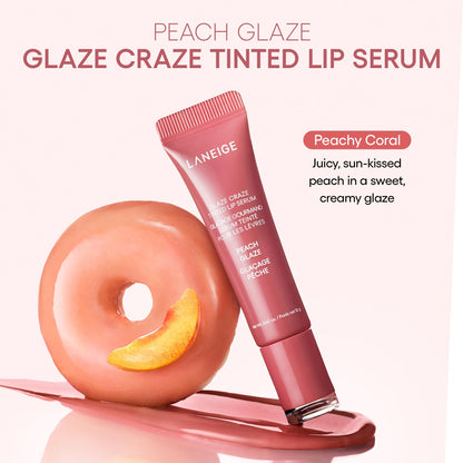 LANEIGE Glaze Craze Tinted Lip Serum: Hydrating Lip Serum for Glossy, Nourished Lips with Plumping Polypeptides - 7DAY'S