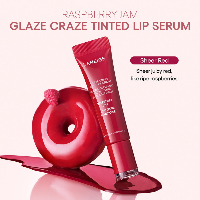 LANEIGE Glaze Craze Tinted Lip Serum: Hydrating Lip Serum for Glossy, Nourished Lips with Plumping Polypeptides - 7DAY'S