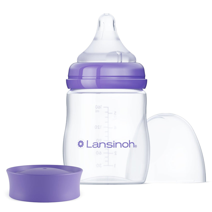 Lansinoh Anti - Colic Baby Bottles for Breastfeeding Babies, 8 Ounces, 3 Count, Includes 3 Medium Flow Nipples, Size M - 7DAY'S