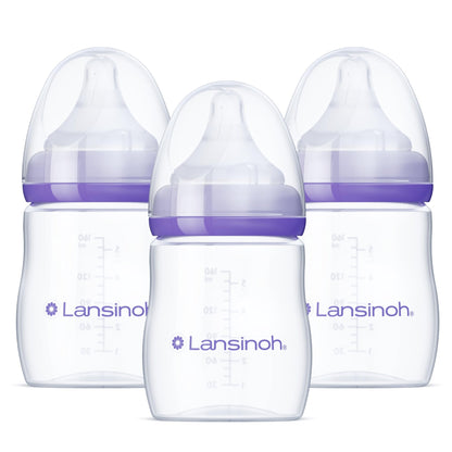 Lansinoh Anti - Colic Baby Bottles for Breastfeeding Babies, 8 Ounces, 3 Count, Includes 3 Medium Flow Nipples, Size M - 7DAY'S