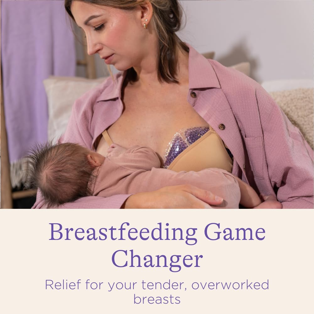 Lansinoh Breast Therapy Packs, Hot and Cold Breast - Pads with 2 Soft Covers, Postpartum Essentials for Nipple Pain Relief, Mastitis, Engorgement, Support for Breastfeeding and Pump Aid, 2 Pack - 7DAY'S