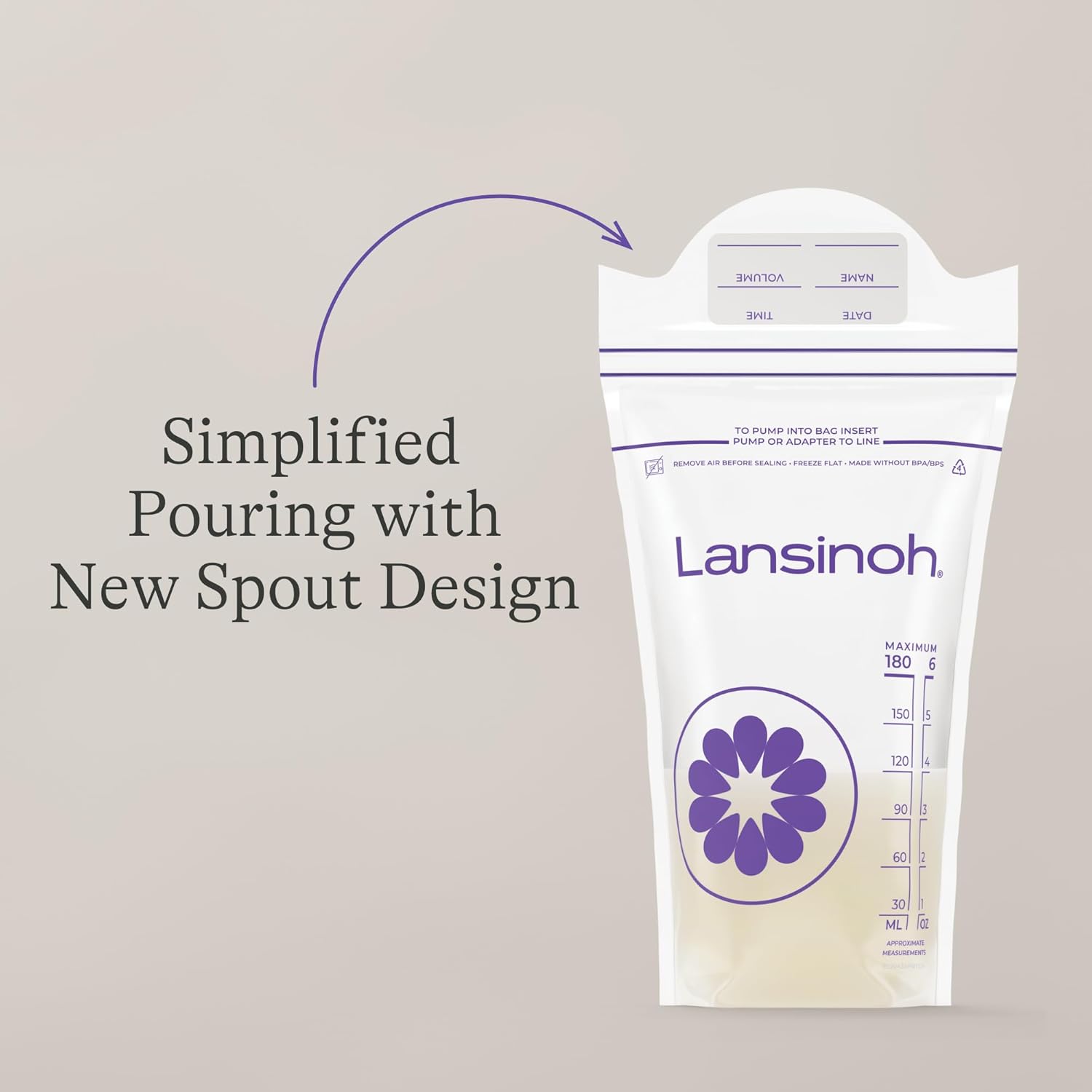 Lansinoh Breastmilk Storage Bags, 100 Count, Baby Essentials, Fast Freeze & Thaw Breast Milk Bags for Baby Bottle Feeding, Superior Strength & Stretch, 6 Ounce - 7DAY'S