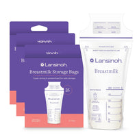 Lansinoh Breastmilk Storage Bags, 100 Count, Baby Essentials, Fast Freeze & Thaw Breast Milk Bags for Baby Bottle Feeding, Superior Strength & Stretch, 6 Ounce - 7DAY'S
