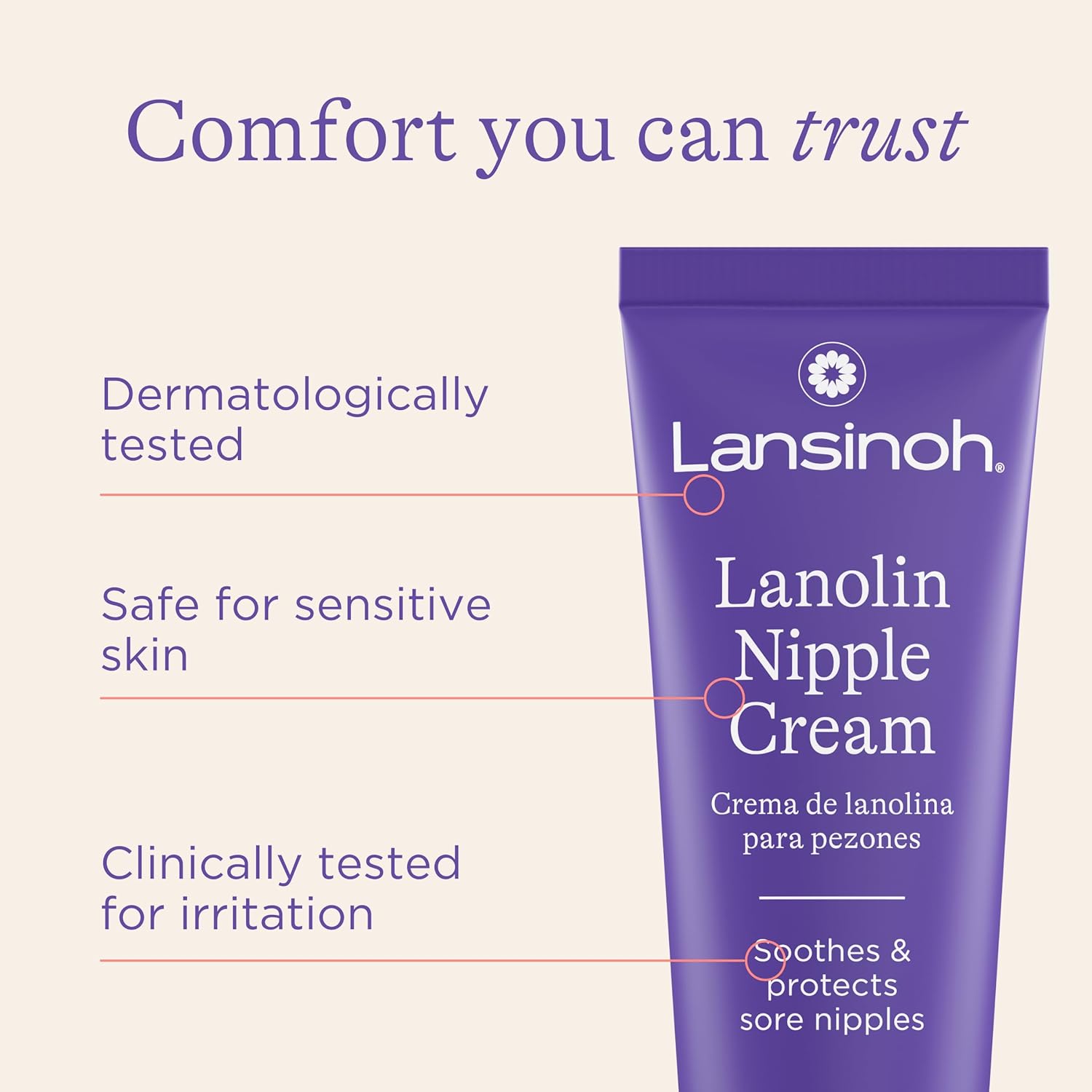 Lansinoh Lanolin Nipple Cream Safe for Breastfeeding Baby, 100% Natural Nipple Butter for Mom, Breastfeeding Essentials, 1.41 Ounces - 7DAY'S