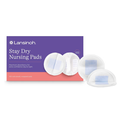Lansinoh Stay Dry Disposable Nursing Pads, Soft and Super Absorbent Breast Pads, Breastfeeding Essentials for Moms, 200 Count - 7DAY'S