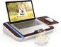 Lap Desk with Cushion, Tablet Holder and Detachable Mouse Tray, Fits Up to 16.1 Inches Laptops, Lap Desk for Bed Couch Sofa and Table - 7DAY'S