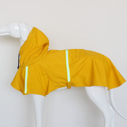 large and small dog raincoat cloak type reflective strip pet raincoat windproof rainproof dog hooded raincoat - 7DAY'S