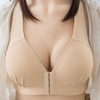 Large Size Front Button Comfort Gathers Breathable Thin Non - Wire Bra - 7DAY'S