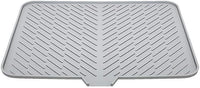 Large Size Silicone Dish Drying Mat with Built - in Drain Lip, Kitchen Counter Drainage Pad, High Temp Resistant Tableware Coaster High quality silicone pad (White, One size) - 7DAY'S