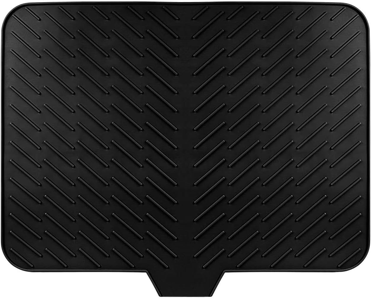 Large Size Silicone Dish Drying Mat with Built - in Drain Lip, Kitchen Counter Drainage Pad, High Temp Resistant Tableware Coaster High quality silicone pad (White, One size) - 7DAY'S