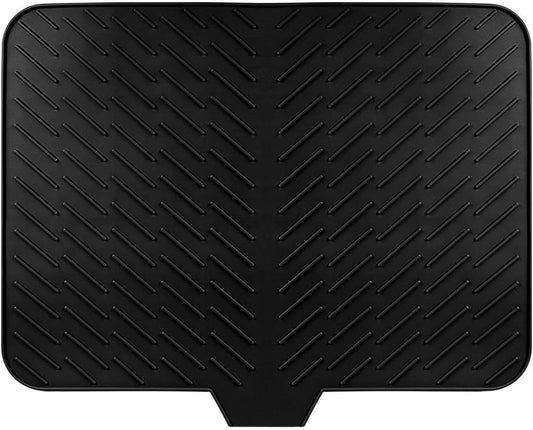 Large Size Silicone Dish Drying Mat with Built - in Drain Lip, Kitchen Counter Drainage Pad, High Temp Resistant Tableware Coaster High quality silicone pad (White, One size) - 7DAY'S
