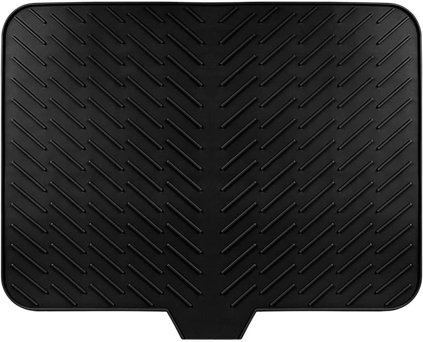 Large Size Silicone Dish Drying Mat with Built - in Drain Lip, Kitchen Counter Drainage Pad, High Temp Resistant Tableware Coaster High quality silicone pad (White, One size) - 7DAY'S