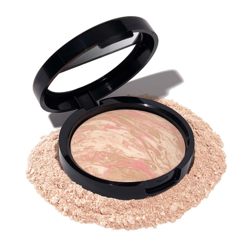 LAURA GELLER NEW YORK Award - Winning Baked Balance - n - Brighten Color Correcting Powder Foundation - Light - Buildable Light to Medium Coverage - Demi - Matte Natural Finish - 7DAY'S
