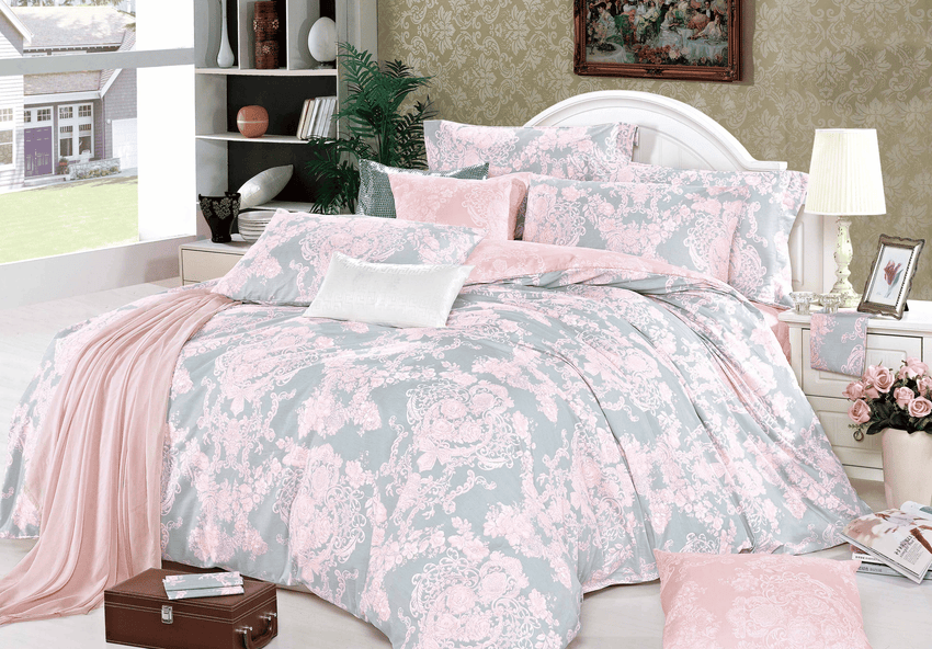 Lauren Damask 100% Cotton 3 Pcs Comforter Set - 7DAY'S