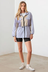 Le Lis Color Block Collared Wind Breaker Jacket - 7DAY'S