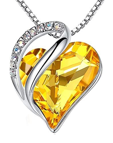 Leafael Mother's Day Necklace; Infinity Love Heart Pendant with Birthstone Crystals; Jewelry Gifts for Women; Birthday Necklaces for Wife Mom Girlfriend - 7DAY'S