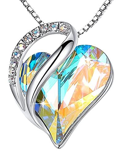 Leafael Mother's Day Necklace; Infinity Love Heart Pendant with Birthstone Crystals; Jewelry Gifts for Women; Birthday Necklaces for Wife Mom Girlfriend - 7DAY'S