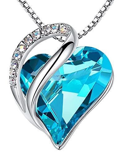 Leafael Mother's Day Necklace; Infinity Love Heart Pendant with Birthstone Crystals; Jewelry Gifts for Women; Birthday Necklaces for Wife Mom Girlfriend - 7DAY'S