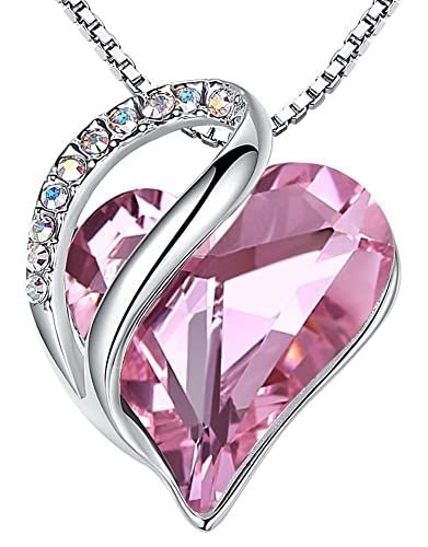 Leafael Mother's Day Necklace; Infinity Love Heart Pendant with Birthstone Crystals; Jewelry Gifts for Women; Birthday Necklaces for Wife Mom Girlfriend - 7DAY'S