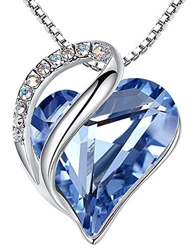 Leafael Mother's Day Necklace; Infinity Love Heart Pendant with Birthstone Crystals; Jewelry Gifts for Women; Birthday Necklaces for Wife Mom Girlfriend - 7DAY'S