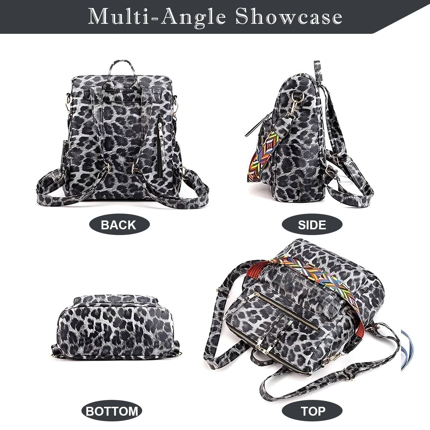 Leather Backpack Purse for Women Fashion Multipurpose Design Satchel Handbags Shoulder Bag Travel bag - 7DAY'S