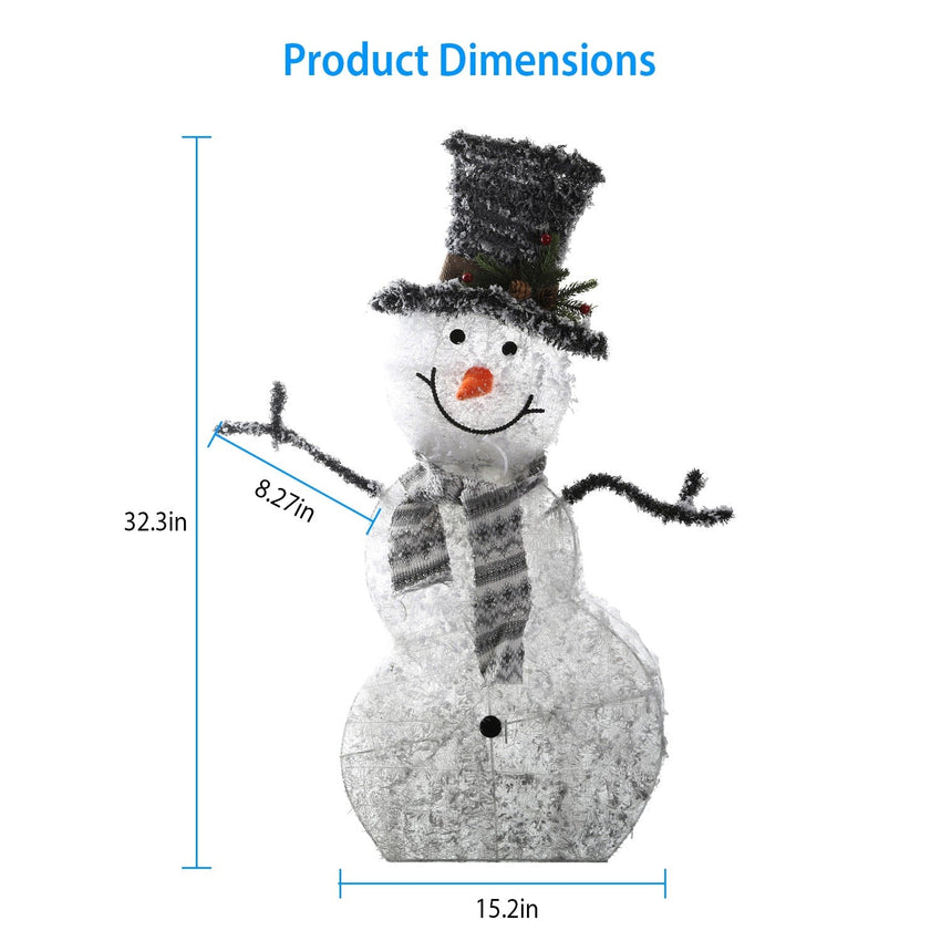 LED Christmas Snowman Decoration Light Collapsible Battery Operated - 7DAY'S