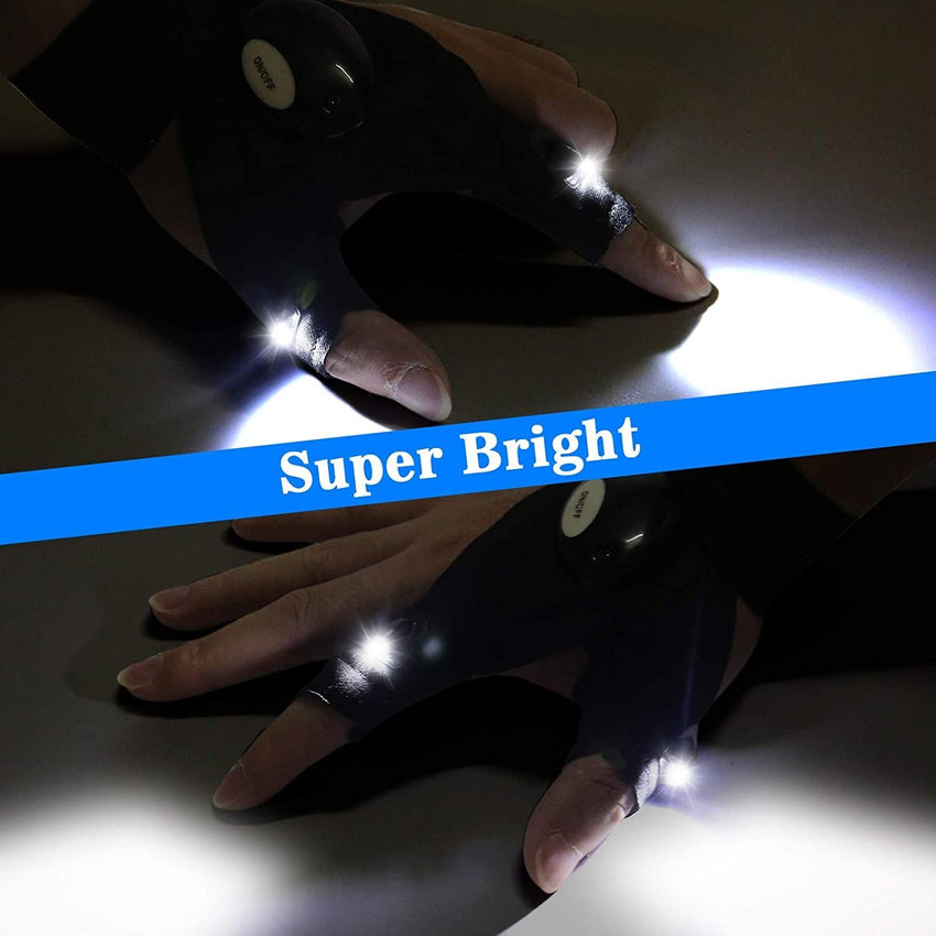 LED Flashlight Gloves; Gifts for Men Him Dad Boyfriend; Cool Gadget Hands - Free Lights - 7DAY'S