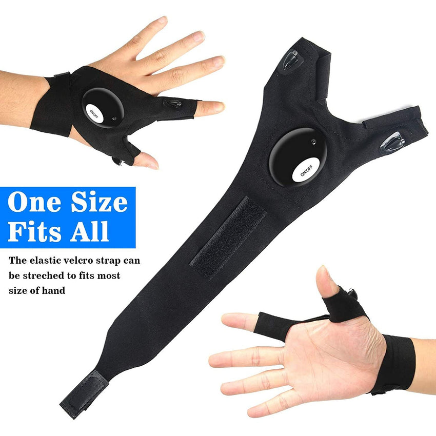 LED Flashlight Gloves; Gifts for Men Him Dad Boyfriend; Cool Gadget Hands - Free Lights - 7DAY'S
