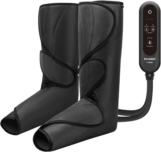 Leg Air Massager for Circulation and Relaxation Foot and Calf Massage with Handheld Controller 3 Intensities 2 Modes (with 2 Extensions) - FSA HSA Eligible - 7DAY'S