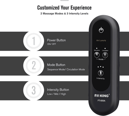 Leg Air Massager for Circulation and Relaxation Foot and Calf Massage with Handheld Controller 3 Intensities 2 Modes (with 2 Extensions) - FSA HSA Eligible - 7DAY'S