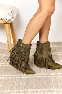 Legend Women's Tassel Wedge Heel Ankle Booties - 7DAY'S