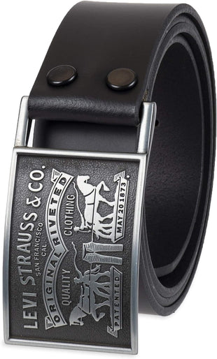 Levi's Men's Everyday Jean Belt with Removable Plaque Buckle