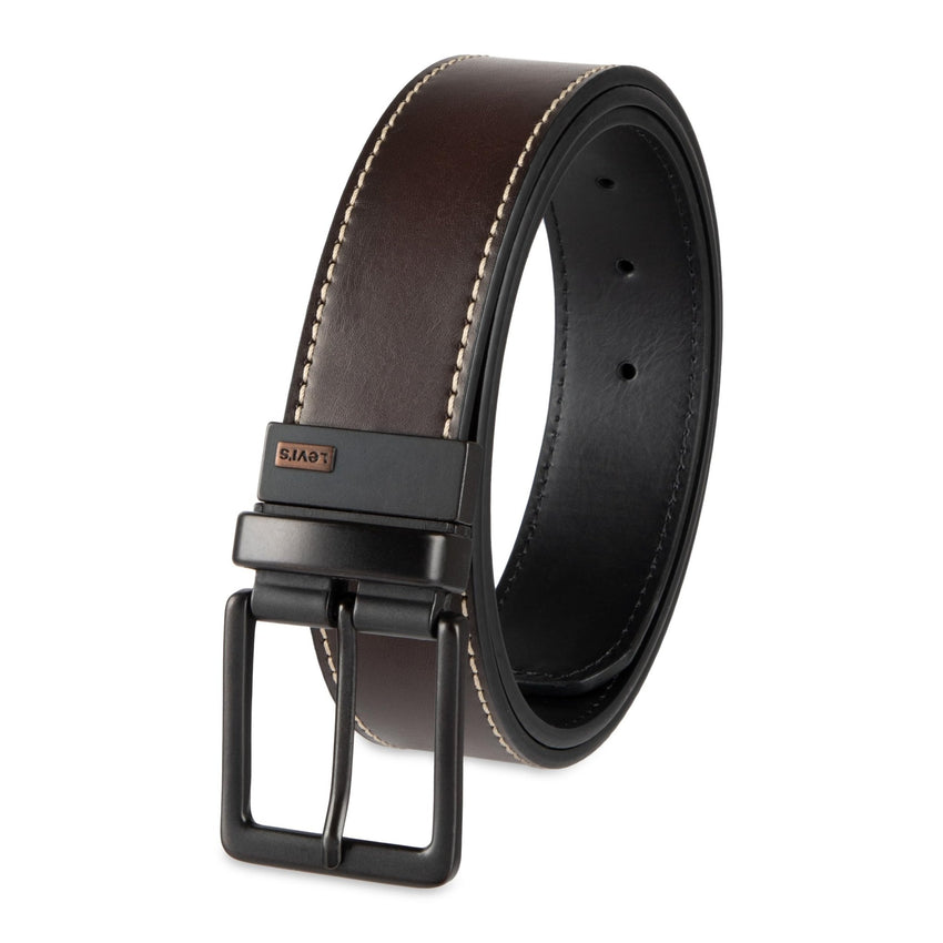 Levi's Men's Two - in - One Reversible Rotative Buckle Casual Everyday Jean Belt (Regular and Big & Tall Sizing) - 7DAY'S