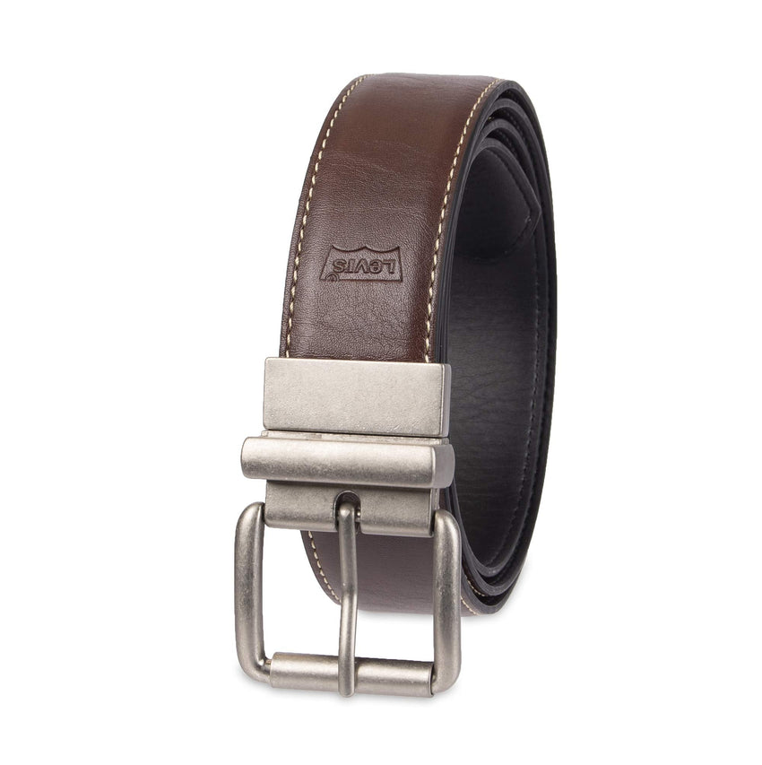 Levi's Men's Two - in - One Reversible Rotative Buckle Casual Everyday Jean Belt (Regular and Big & Tall Sizing) - 7DAY'S
