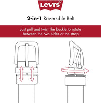 Levi's Men's Two - in - One Reversible Rotative Buckle Casual Everyday Jean Belt (Regular and Big & Tall Sizing) - 7DAY'S