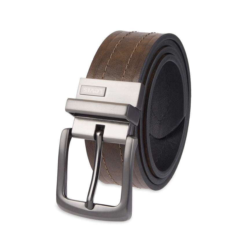 Levi's Men's Two - in - One Reversible Rotative Buckle Casual Everyday Jean Belt (Regular and Big & Tall Sizing) - 7DAY'S